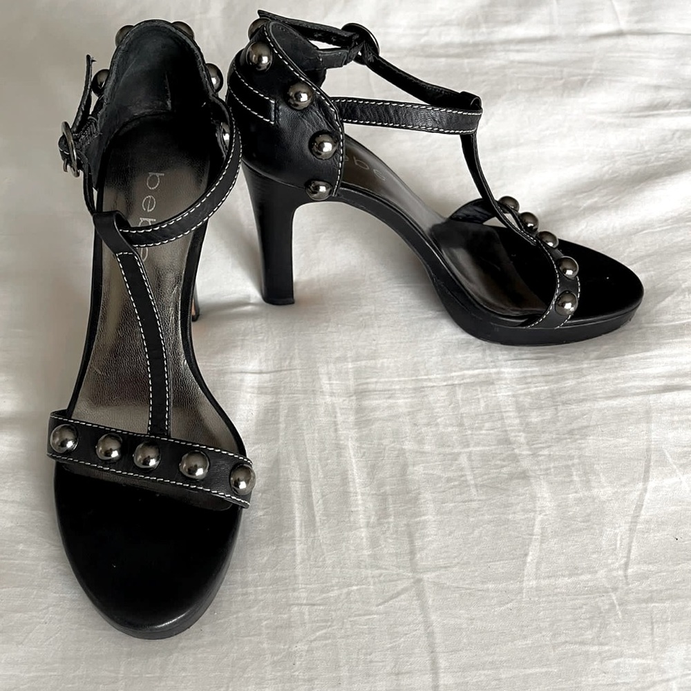 Bebe Black heel with ball studs size 5.5M